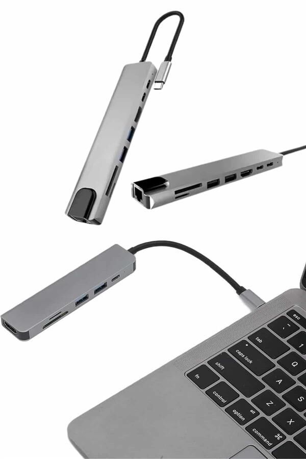 Çevirici Dönüştürücü Adaptör Macbook 3 In 1 Type-C To Hdmı USB 3.0 - Lisinya