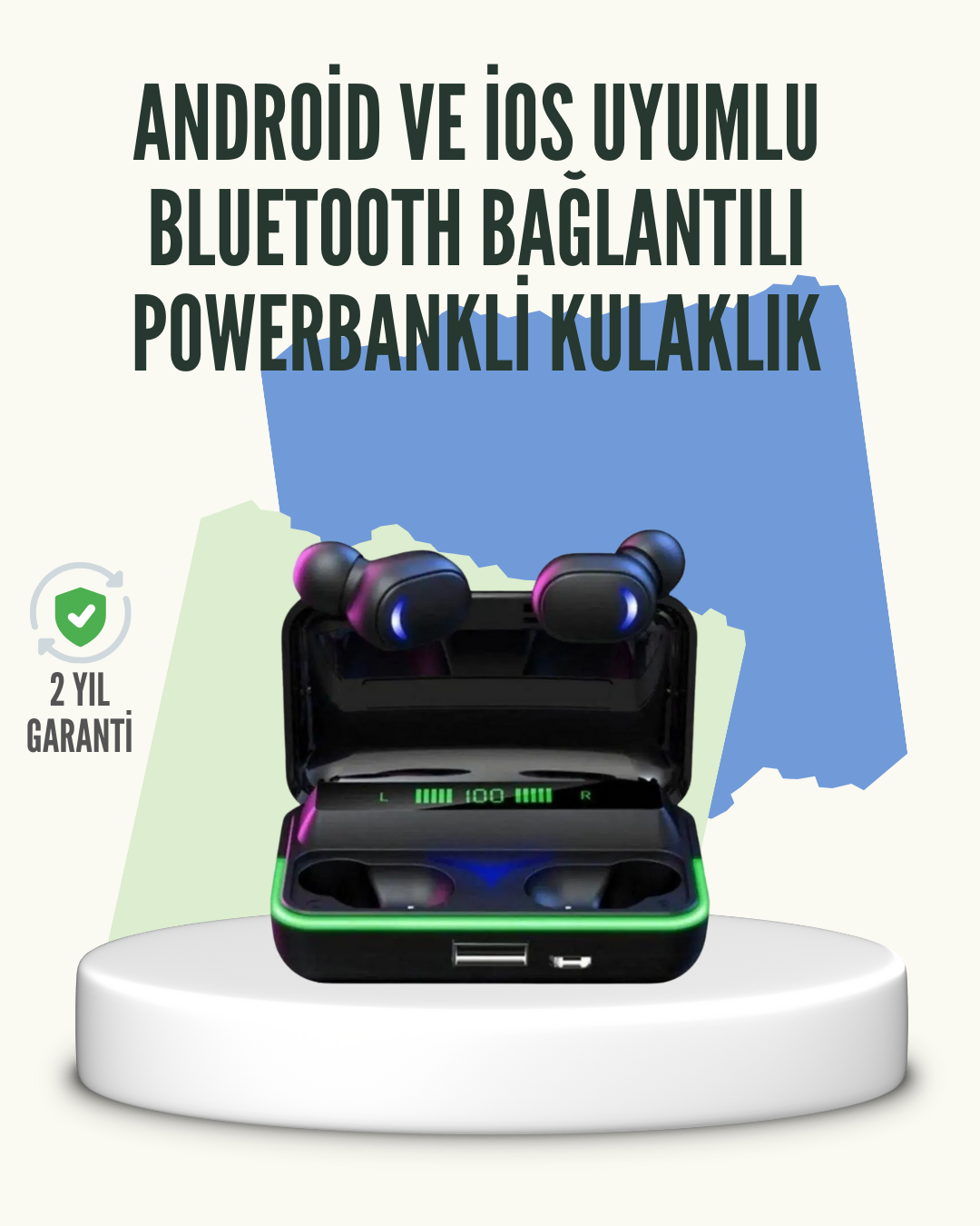 E10 Powerbank Şarjlı Bluetooth 5.1 Kulaklık Spor ve Oyun İçin - Lisinya