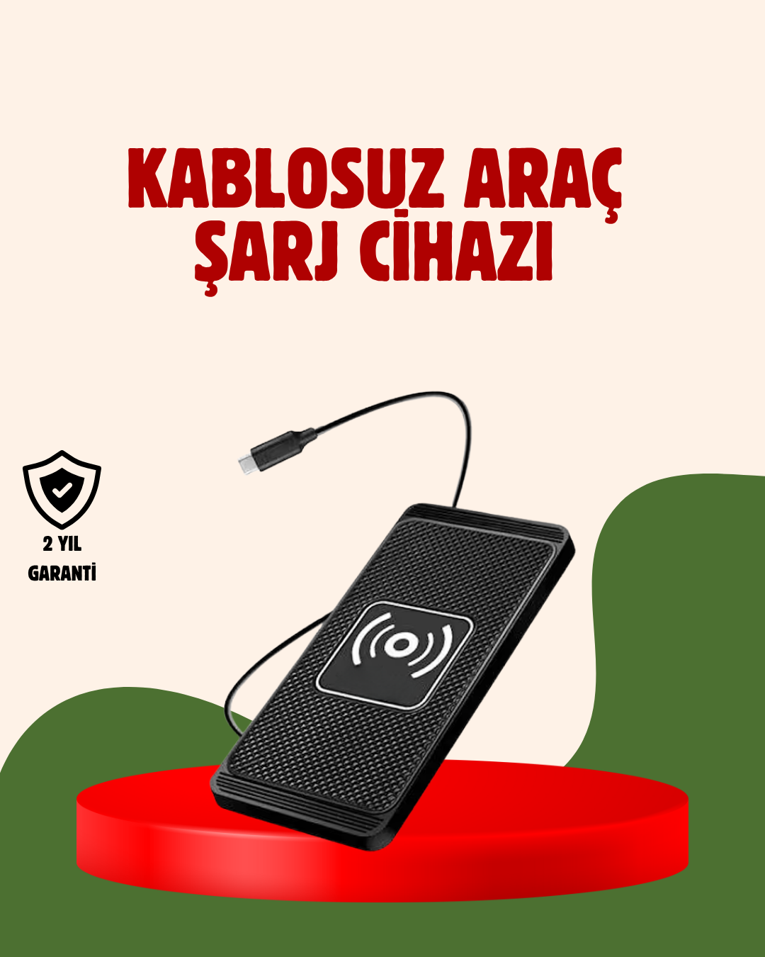 YamanHobi Magsafe Uyumlu Manyetik Kablosuz Şarj Pedi Araç Telefon Tutucu