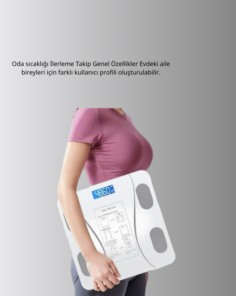 Akıllı Bluetooth Tartı – 8 Farklı Ölçüm Verisi, Otomatik Kişi Tanıma - Lisinya