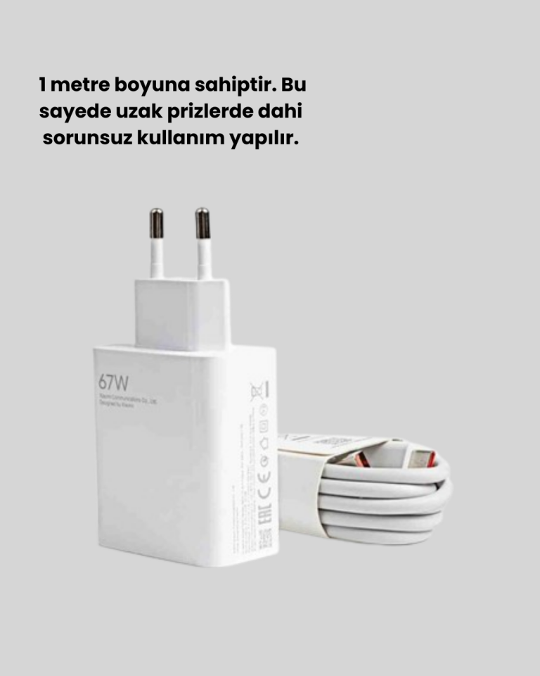 YamanHobi 67W Hızlı Şarj Adaptörü Type-C Lightning Kablolu Şarj Cihazı