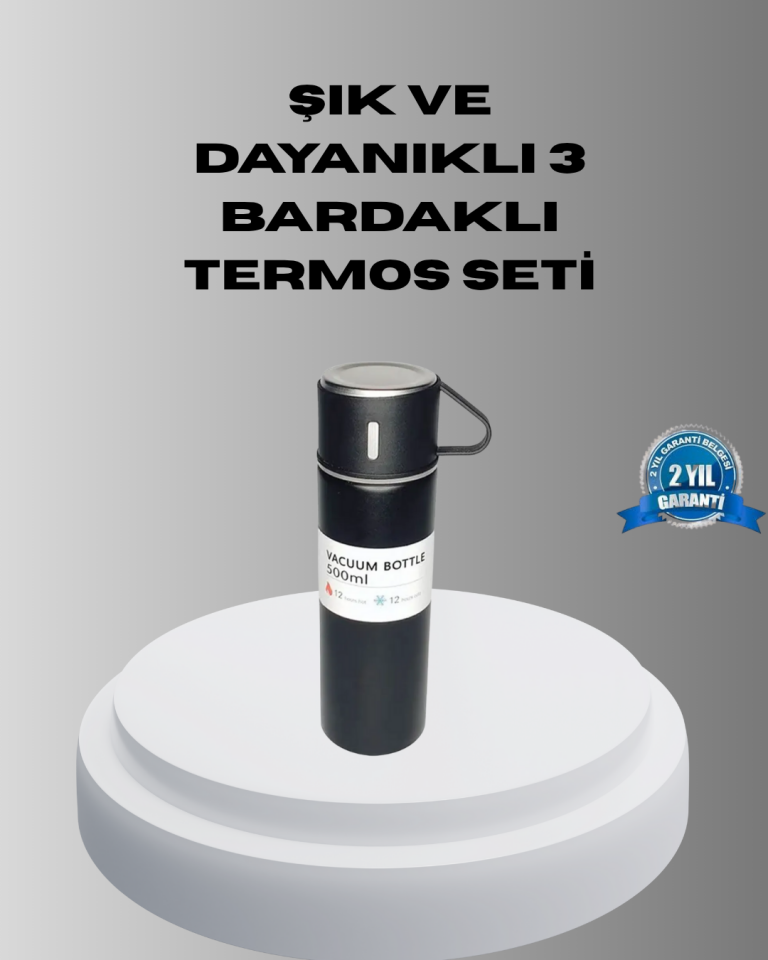 500 ml Vakumlu Termos – Çift Kat Paslanmaz Çelik, Sızdırmaz Kapağıyla Sıcak ve Soğuk İçeceklere Özel - Lisinya