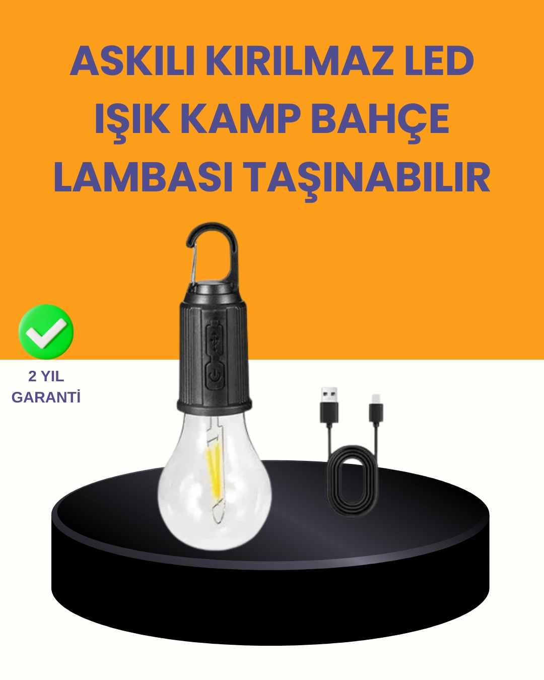 Çok Yönlü Asma Kancalı Kamp Işığı ( Lisinya )