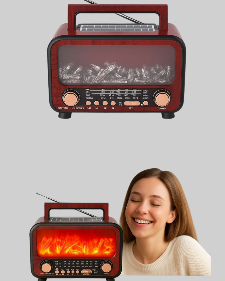 Solar Şarjlı Şömine Işıklı Bluetooth Hoparlör – Radyo, USB, TF Kart Destekli - Lisinya
