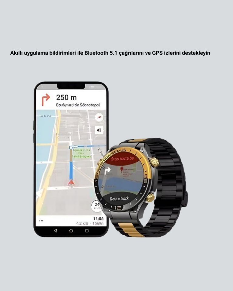 Amoled Akıllı Saat Manyetik Şarj GPS Destekli Spor ve Günlük Kullanım - YamanHobi