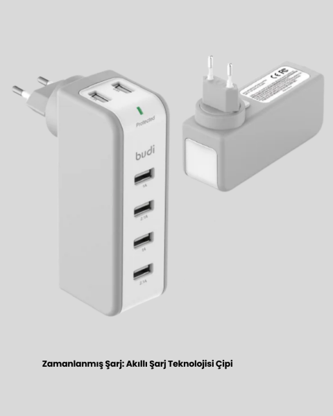 Zaman Kontrollü Şarj Cihazı 30W Hızlı Şarj ve Çoklu USB Çıkışı Yeni Nesil - Lisinya