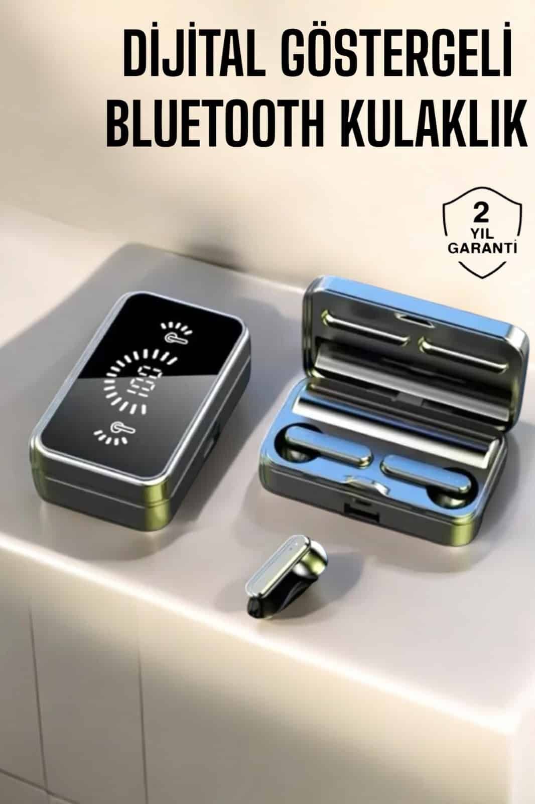 Aynalı Bluetooth Kulaklık Telefon Standlı Dijital Göstergeli - Lisinya