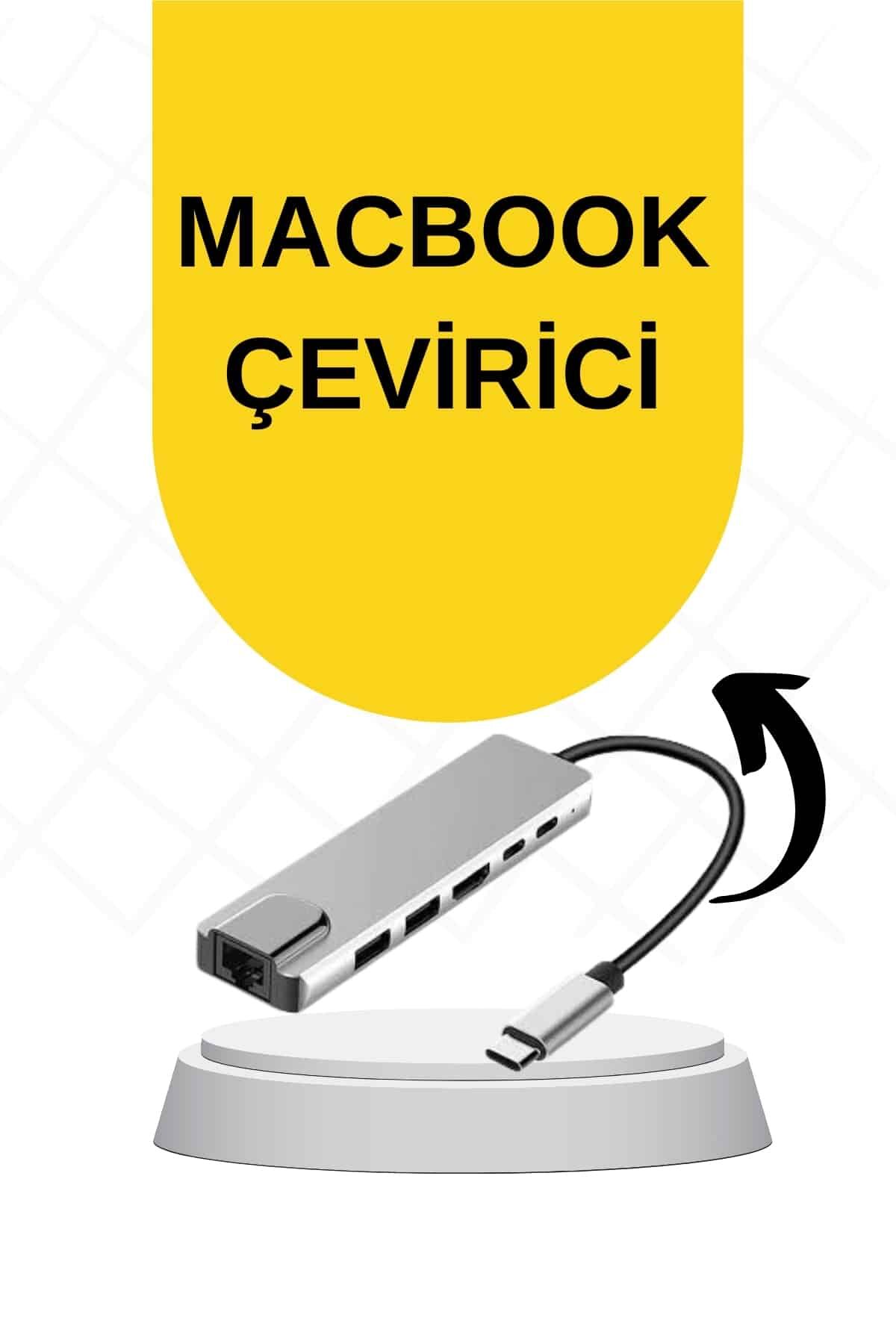 Macbook Pro/air Uyumlu USB Type-C 8 In 1 Hub Dönüştürücü Çevirici Çoklayıcı USB Hdmı Micro Sd 8 Girişli