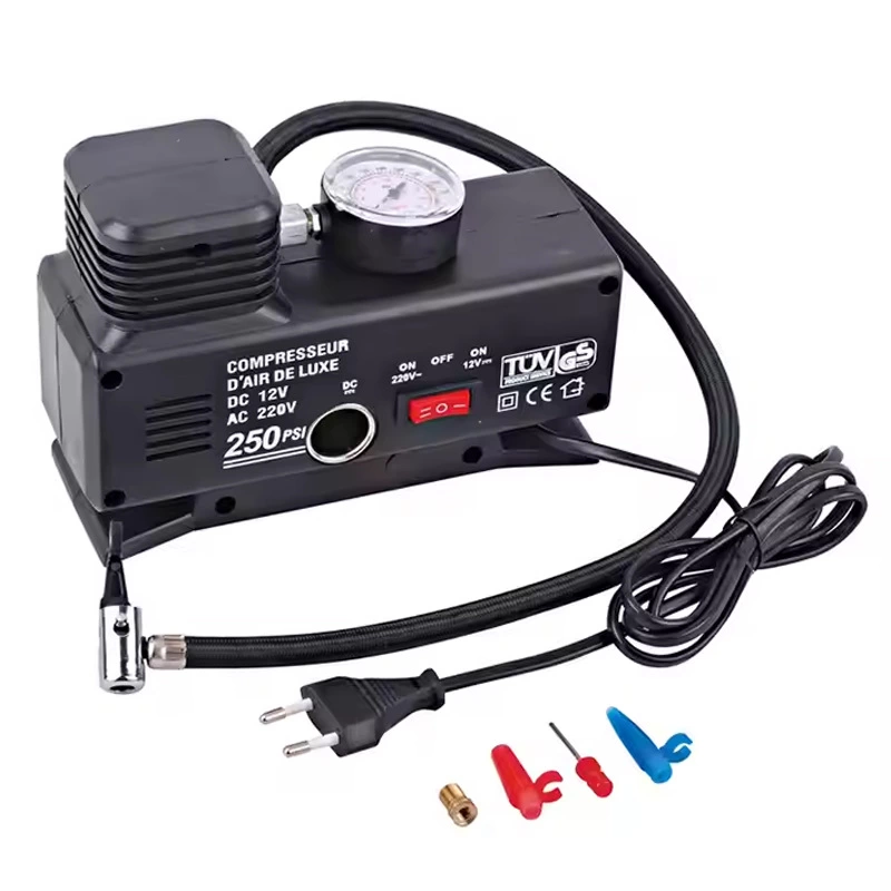 220v Ile 12v Oto Elektriği Çalışan Hava Lastik Şişirme Kompresörü 250 Psı Çok Amaçlı Yol Yardımı ( Lisinya )