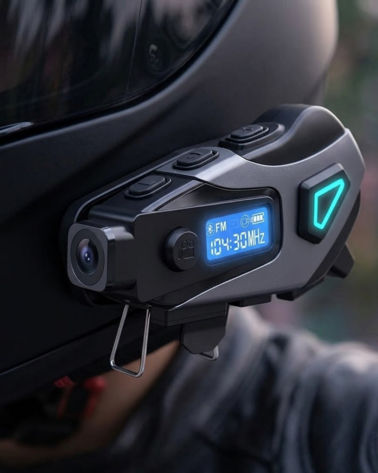 Kask İçi Bluetooth Kulaklık Kamera ve Fener Özellikli Su Geçirmez Dayanıklı Tasarım - Lisinya