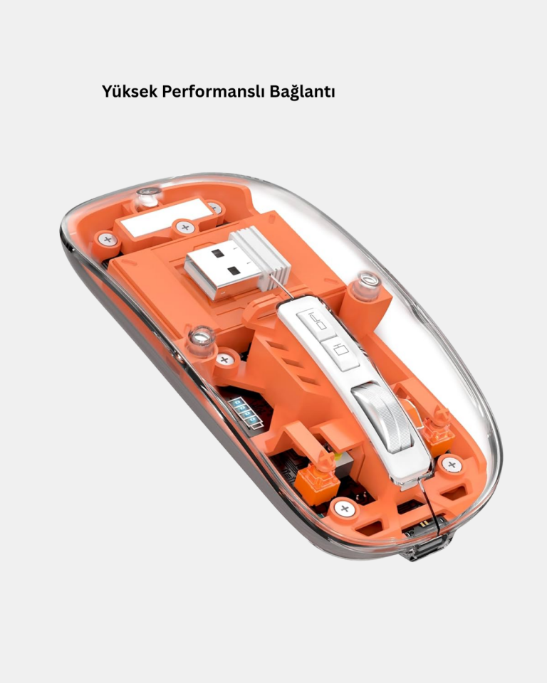 Bluetooth 5.0 & 2.4GHz Kablosuz Fare – 3 Cihaz Bağlantılı, Hızlı Geçiş, USB Alıcılı - Lisinya