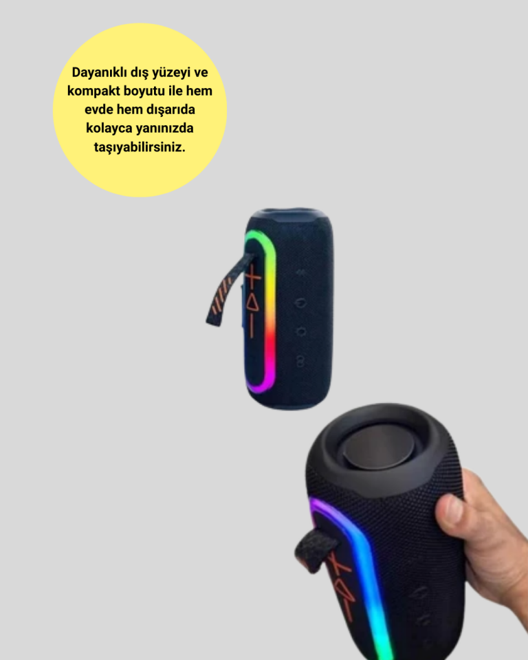 YamanHobi Bluetooth 5.1 Taşınabilir Hoparlör Siyah