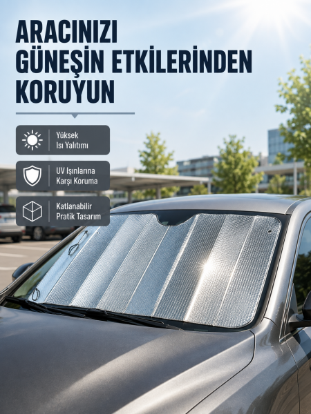 Araba Güneşliği Alüminyum Yansıtıcı Yüzeyle Etkili Isı Koruması - Lisinya