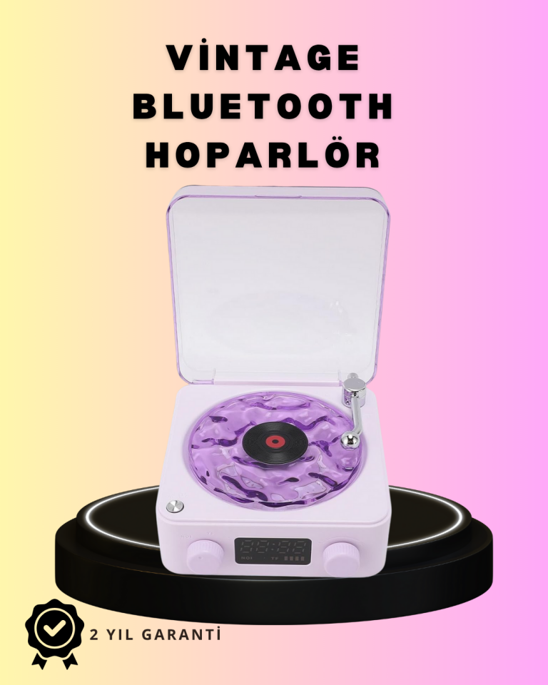 YamanHobi Retro Pikap Hoparlör Projektörlü RGB Işıklı Mor