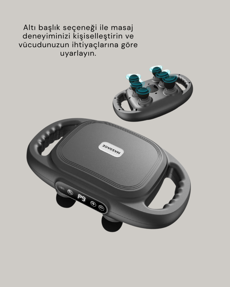 Fonksiyonlu Şarjlı Masaj Aleti 6 Başlık 2000 mAh Ergonomik Gövde - Lisinya
