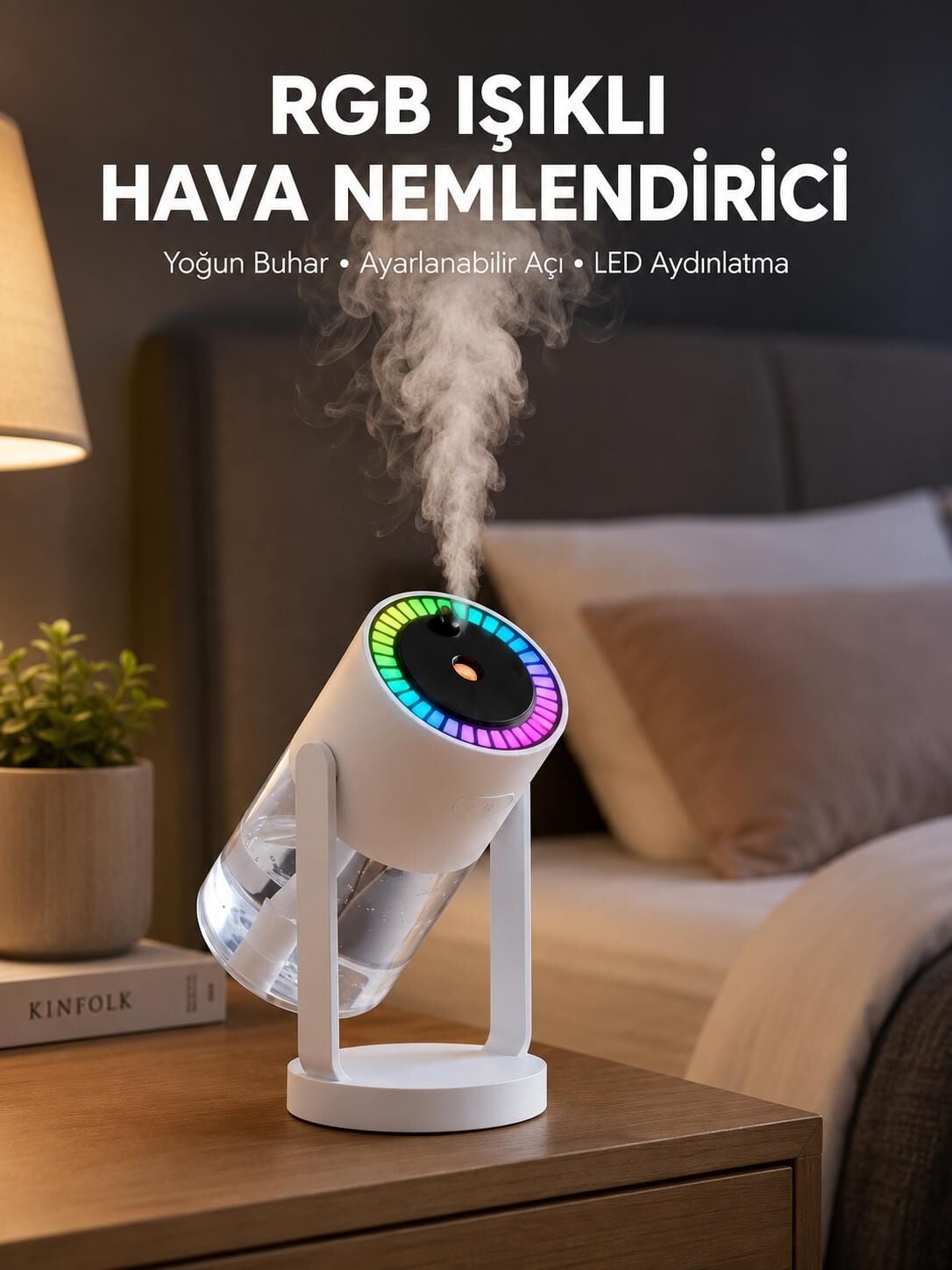 Gökyüzü Projektörlü Buhar Makinesi Ev Ofis ve Araç Uyumlu Yeni Nesil - Lisinya