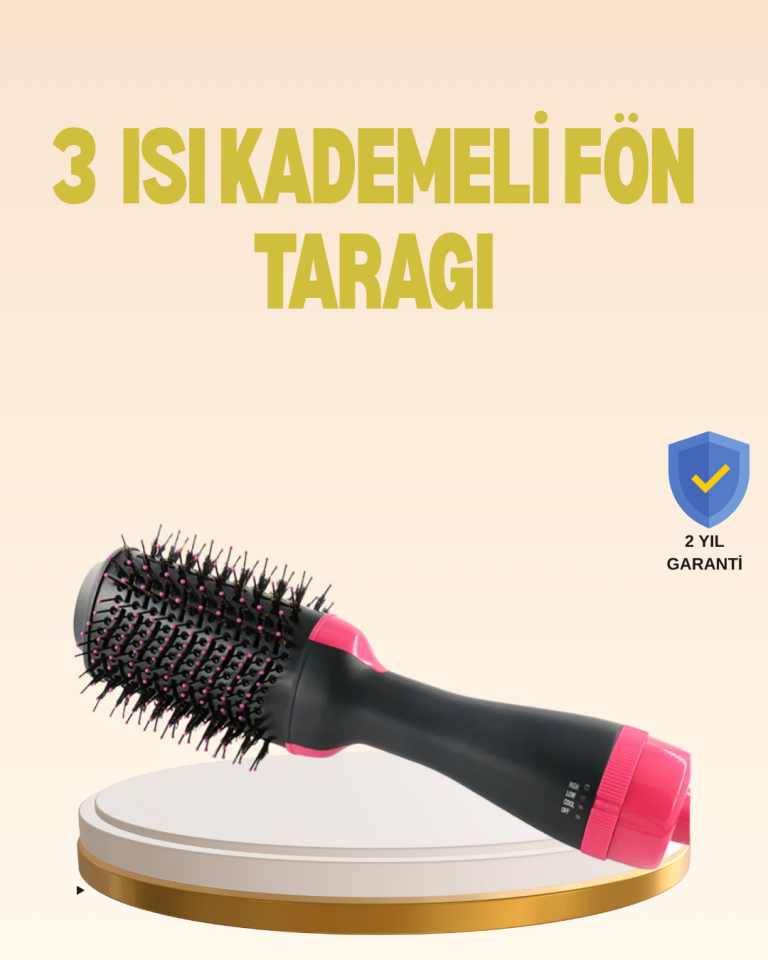 3 Isı Kademeli 1200W Saç Şekillendirme Fırçası. - Lisinya