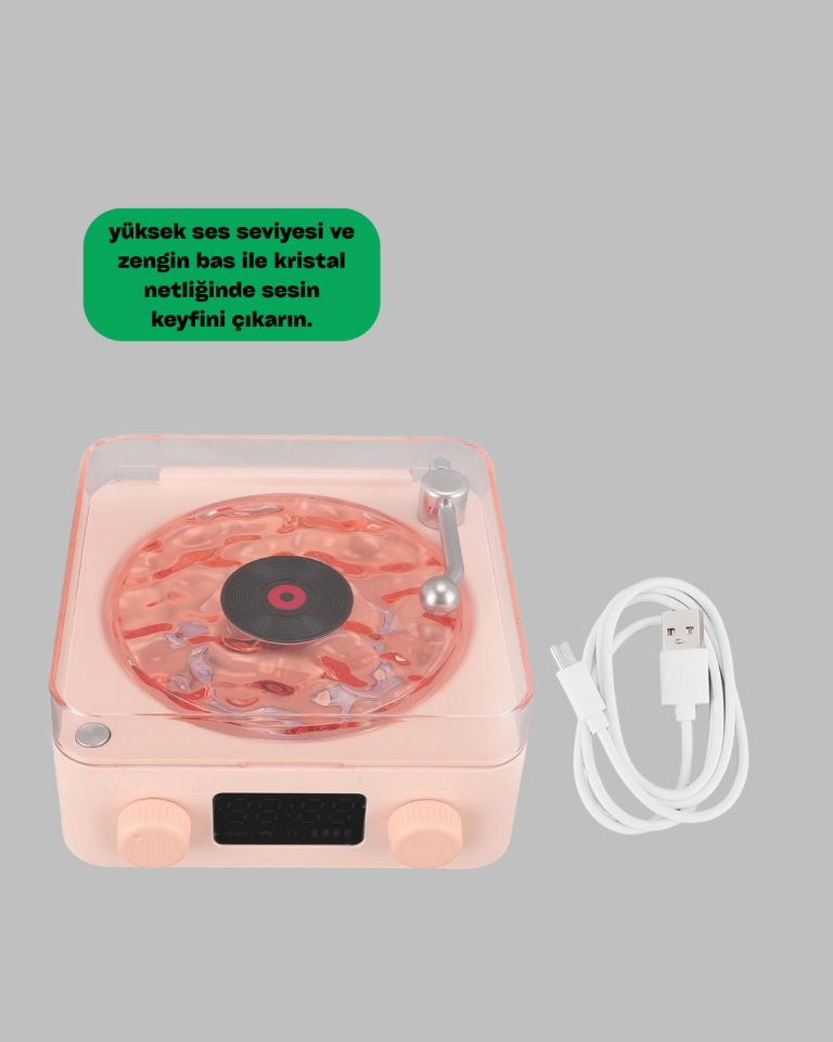 Retro Kristal Netliğinde Ses – Gece Işıklı Retro Bluetooth Hoparlör - Lisinya