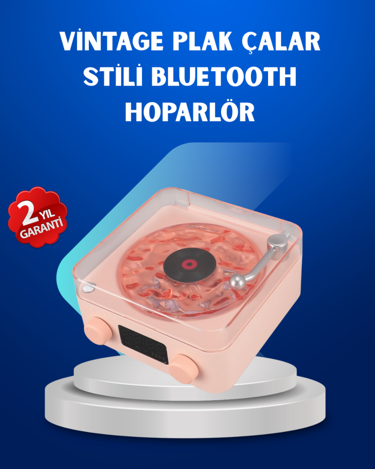 Retro Saatli Bluetooth Hoparlör – Gece Lambalı Kristal Ses Kalitesi - Lisinya