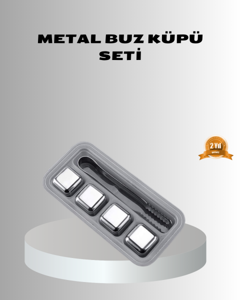 Paslanmaz Metal Buz Küpleri Seti Klipsli Sulandırmadan Soğutma Özellikli - Lisinya