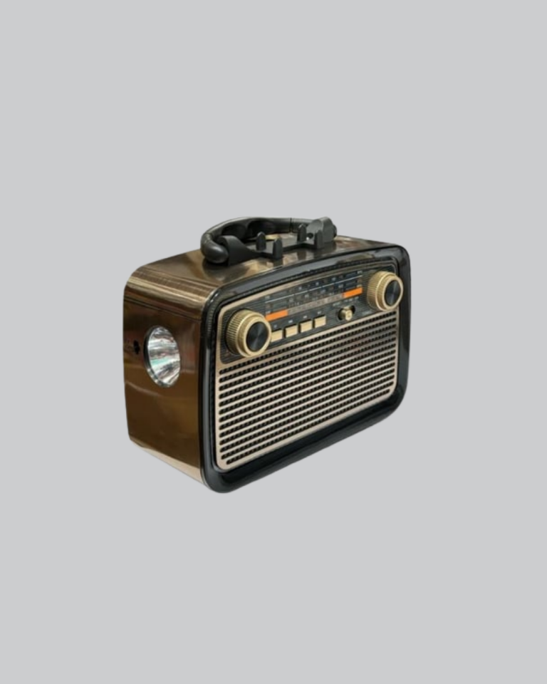 YamanHobi Bluetooth LED Işıklı Nostaljik Müzik Kutusu Kahverengi