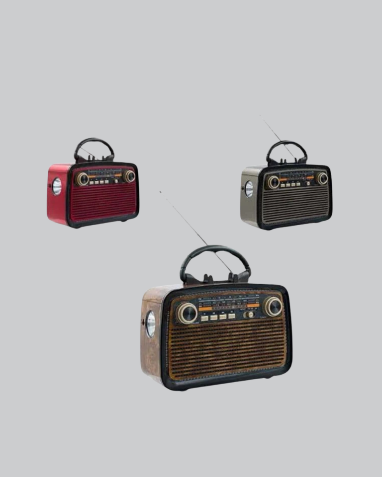 YamanHobi Bluetooth LED Işıklı Nostaljik Müzik Kutusu Kahverengi
