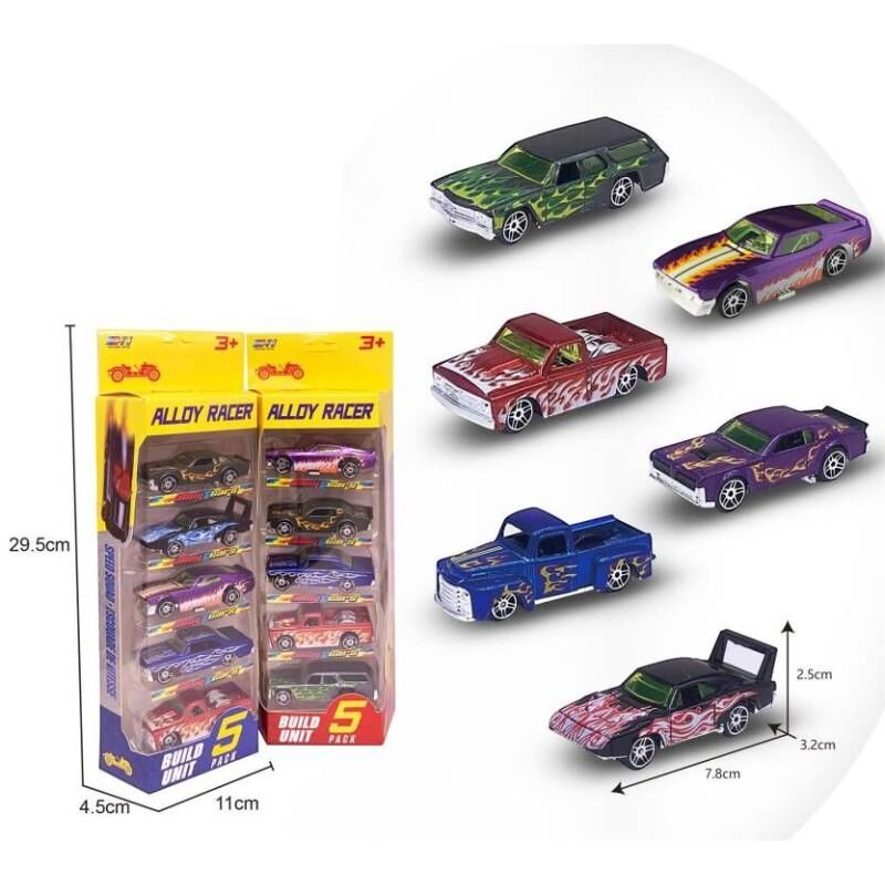 780-513 - ALLOY RACER 5  Lİ ARAÇ SETİ (Lisinya)