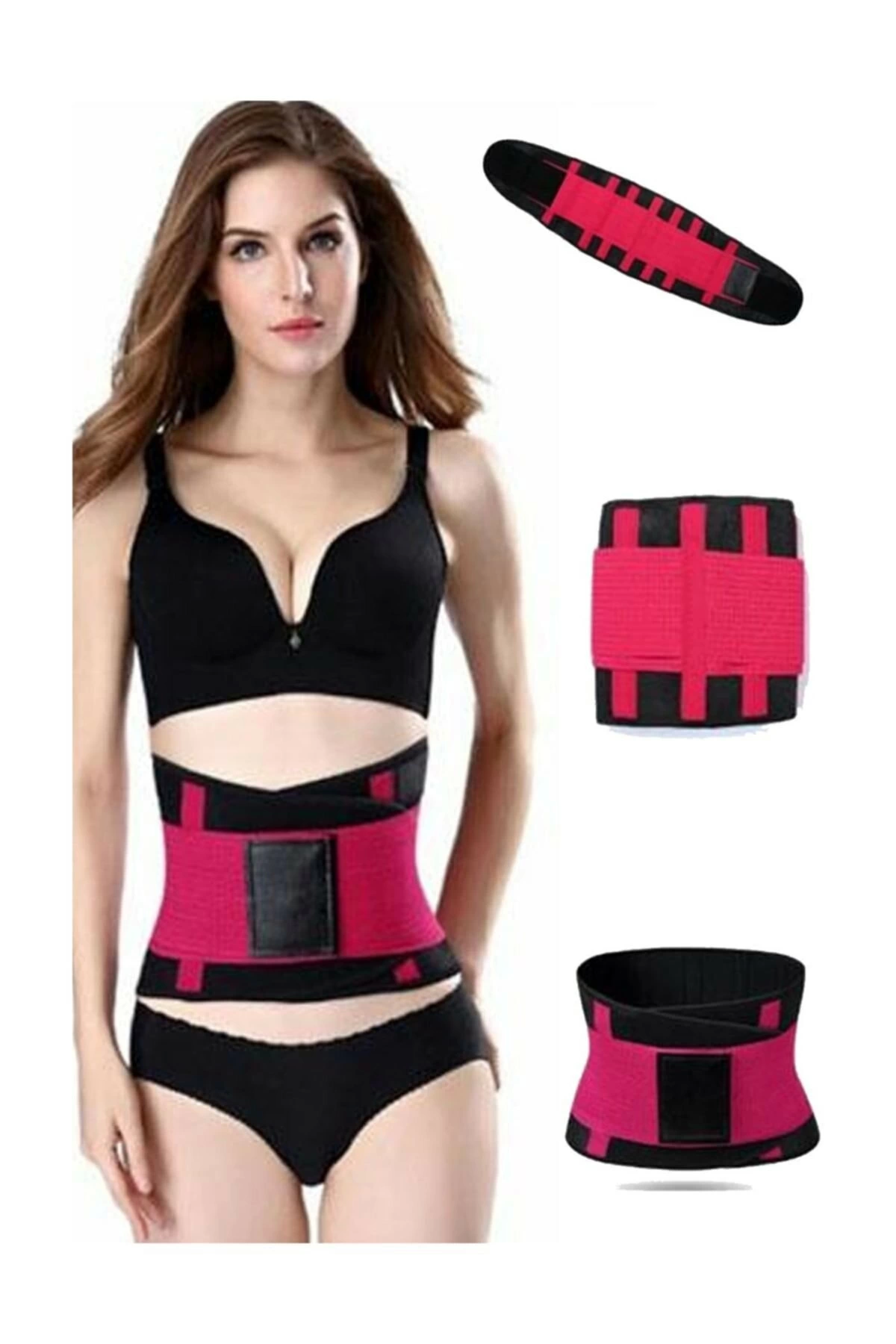 Hot Belt Termal Sauna Kemer Unisex Terletme Korsesi (pembe-siyah) ( Lisinya )