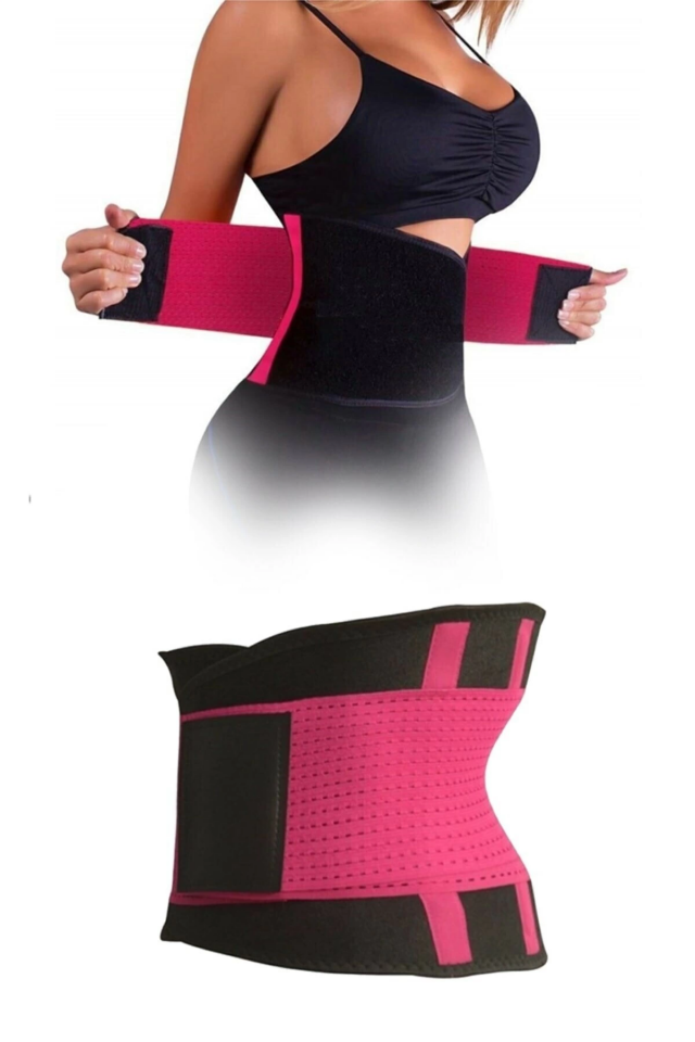 Hot Belt Termal Sauna Kemer Unisex Terletme Korsesi (pembe-siyah) ( Lisinya )