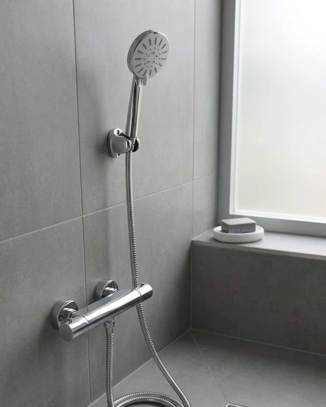 Krem Duş Başlığı Seti 4 Kademeli El Duşu Spiral Hortumlu Banyo Seti - Lisinya