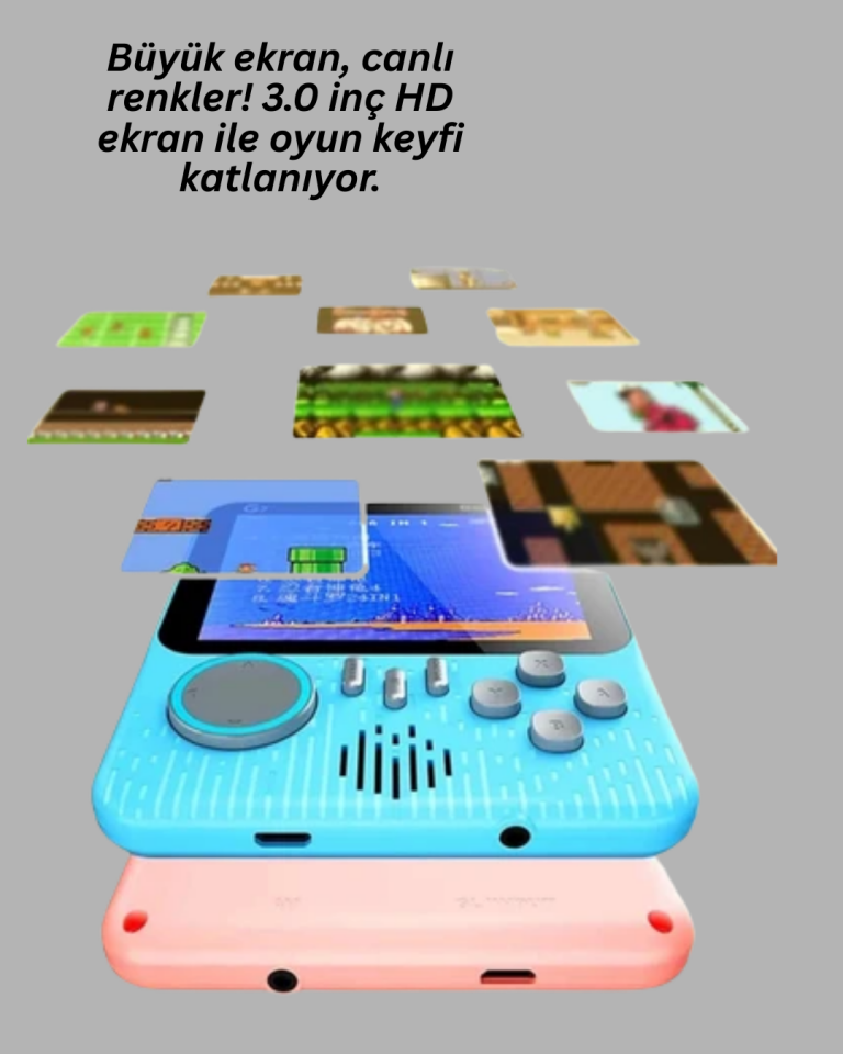 3.5 İnç LCD Ekranlı 666 Oyunlu Taşınabilir Retro Oyun Konsolu - Lisinya