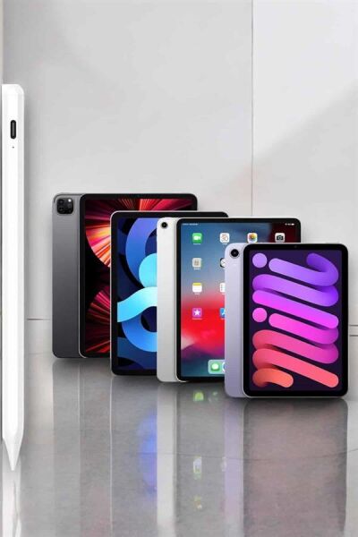 Dokunmatik Kalem Beyaz Şarjlı Yedek Uçlu Android ve İOS Uyumlu - Lisinya