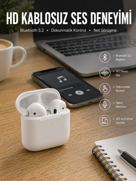 Yeni Nesil Bluetooth Kulaklık Eller Serbest Aramalar ve Yüksek Kaliteli Ses İçin İdeal Kulaklık - Lisinya
