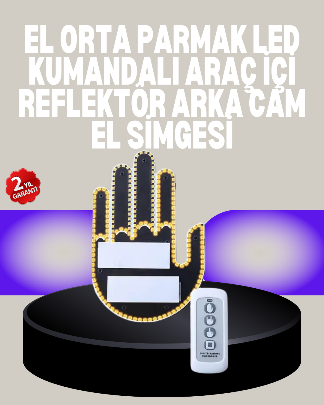 A Kalite Uzaktan Kumandalı LED Park Uyarı Işığı El Figürlü Model - Lisinya