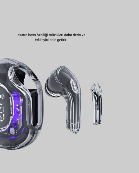 Bluetooth 5.3 Kablosuz Kulaklık HiFi Stereo ve Ekstra Bass Dijital Ekranlı