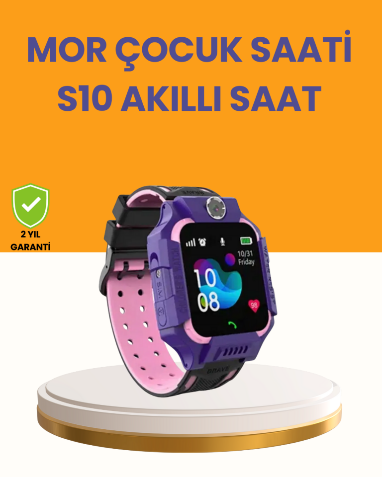 S10 Mor Akıllı Çocuk Saati Konum Takip ve Güvenlik Özellikli - Lisinya
