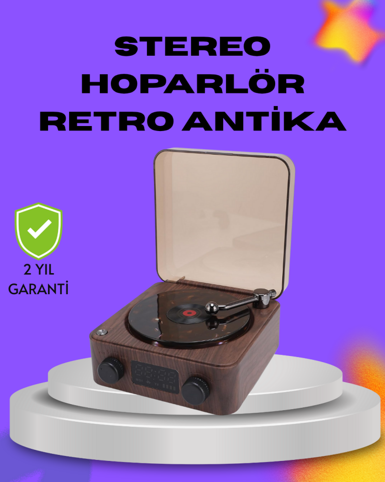 Dekoratif Gece Işıklı Bluetooth Hoparlör – Saatli Tasarım - Lisinya