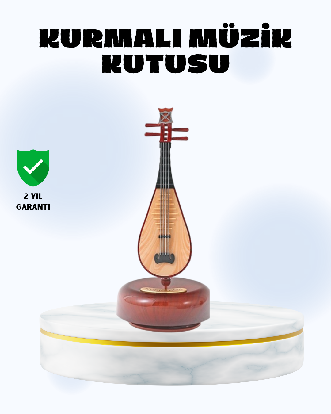 YamanHobi Ud Figürlü Dekoratif Müzik Kutusu Kahverengi
