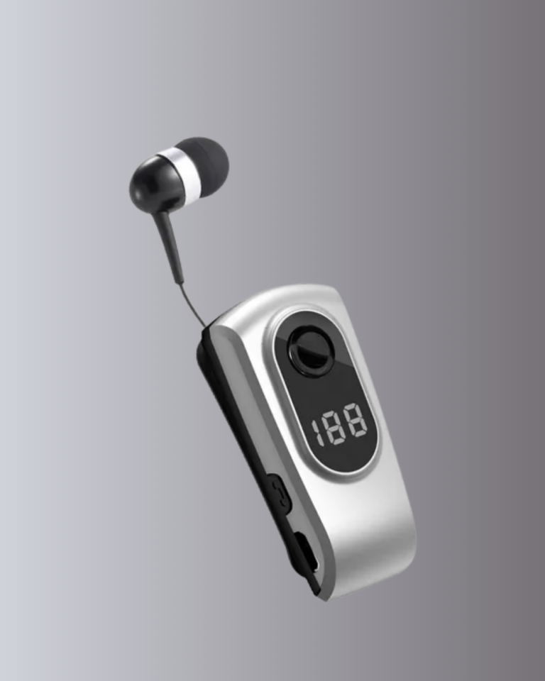 YamanHobi Klipsli Bluetooth Kulaklık Titreşim Bildirimli Dijital Ekranlı Kablosuz Kulaklık