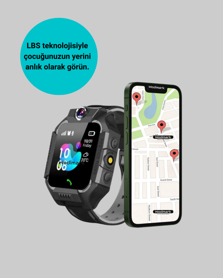 S10 Akıllı Çocuk Saati Siyah Tasarım Adımsayar ve Alarm Fonksiyonu - Lisinya