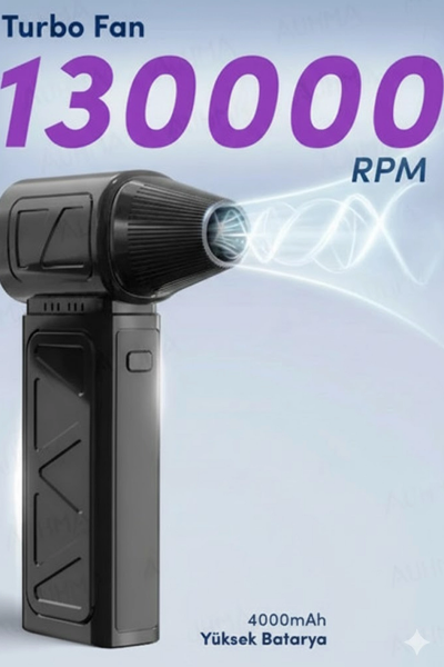 Mini Turbo Fan 130.000 Rpm Şarjlı 8000 Mah Batarya 4 Vitesli Taşınabilir Elektrikli Hava Üfleyici Kompresörü ( Lisinya )