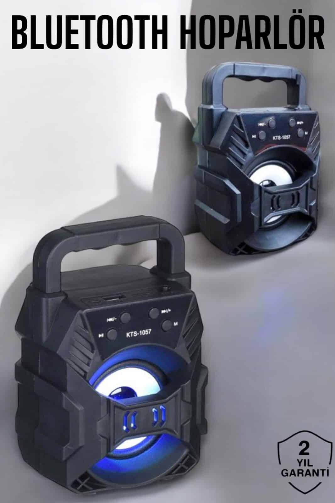 YamanHobi 3 İnç Işıklı Bluetooth Hoparlör USB SD Kart Radyolu Siyah