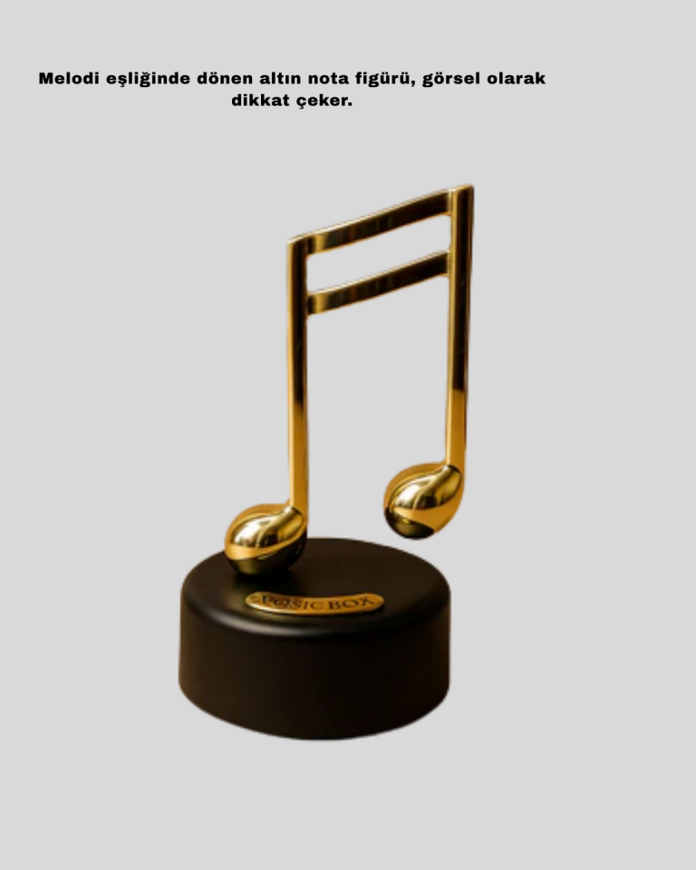 Altın Nota Temalı Müzik Kutusu  Müzikli Hediyelik - Lisinya