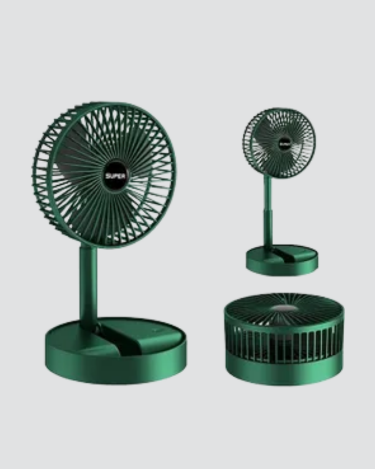 Şarjlı Katlanabilir Mini Fan – 3 Kademe Hız Ayarı, Taşınabilir Tasarım - Lisinya