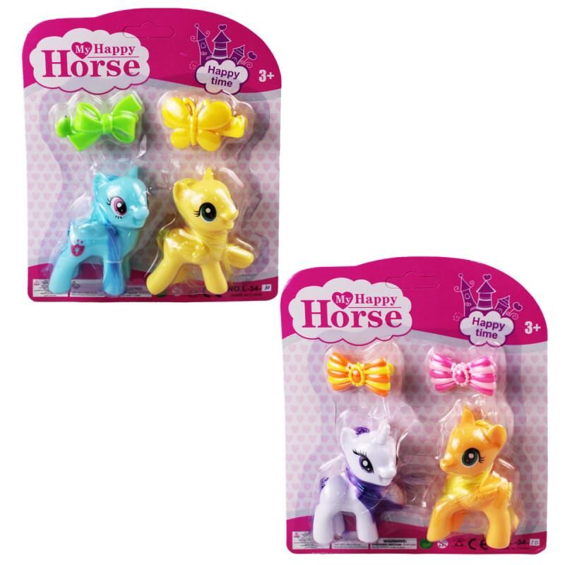 L-34-10 - PONY 2 Lİ FİGÜR SET TOKALI KARTELA (Lisinya)