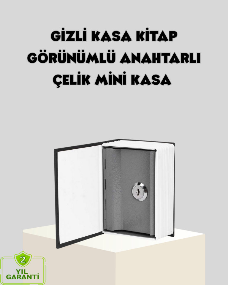 Sözlük Görünümlü Gizli Kitap Kasa – Anahtarlı Metal İç Kasa, Kompakt Boyut, Şık ve Güvenli Tasarım - Lisinya