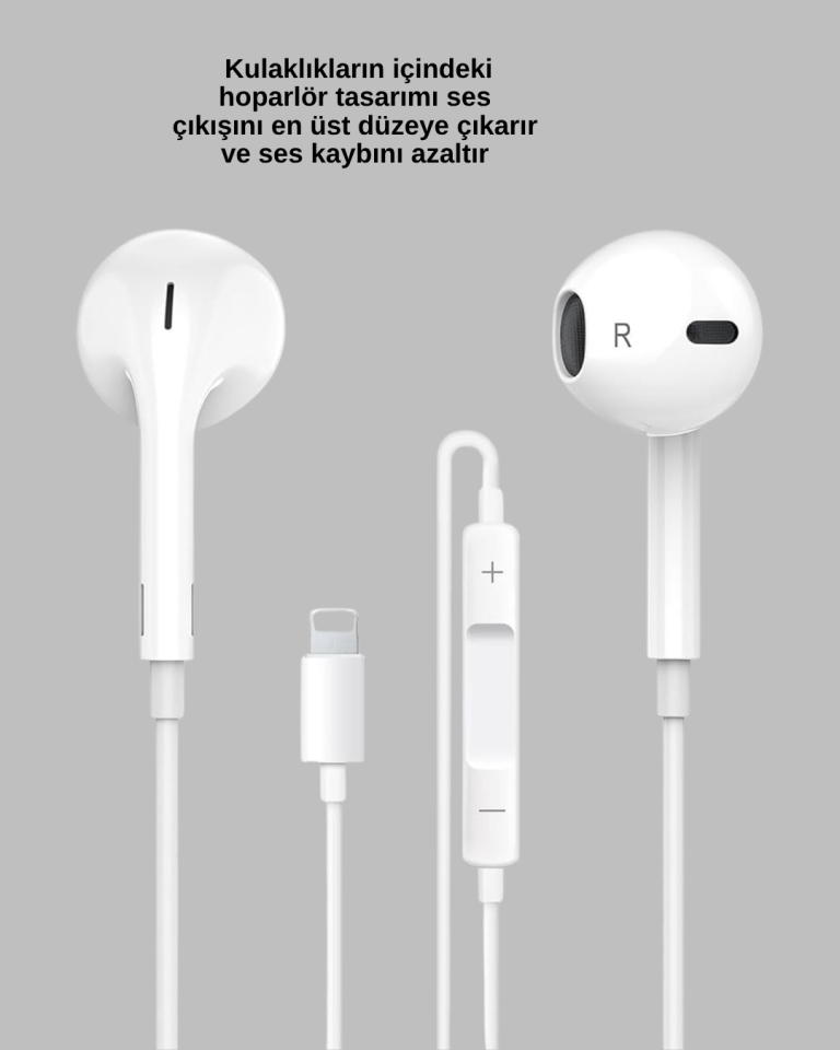 iPhone 14 ve altındaki modellerle uyumlu Kablolu kulaklık - Lisinya