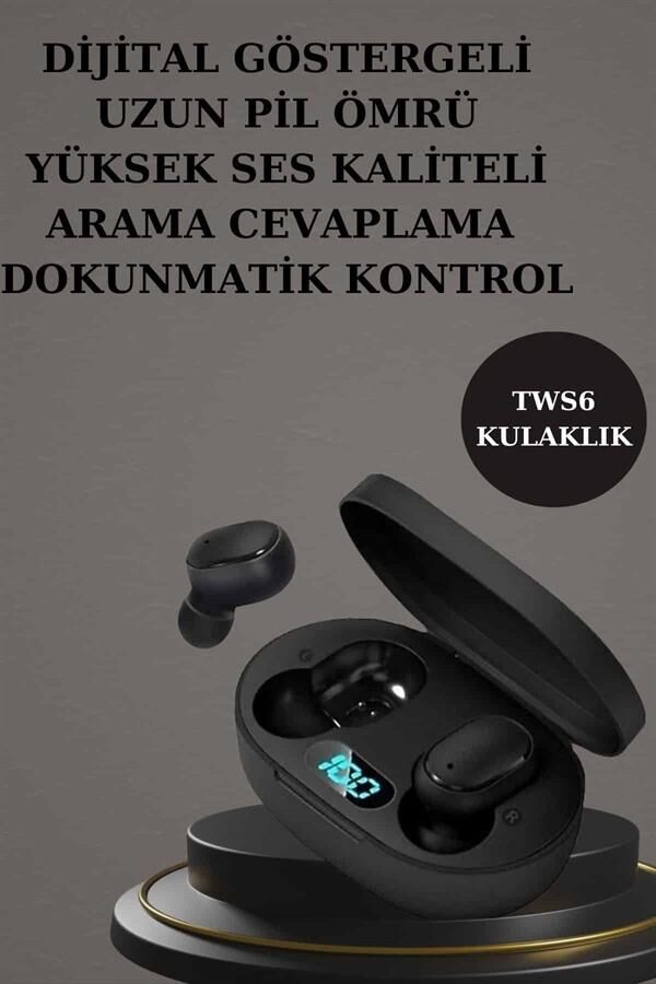 Hediye Bileklikli Akıllı Saat ve Dijital Göstergeli Bluetooth Kulaklık Çoklu Şarj Girişi