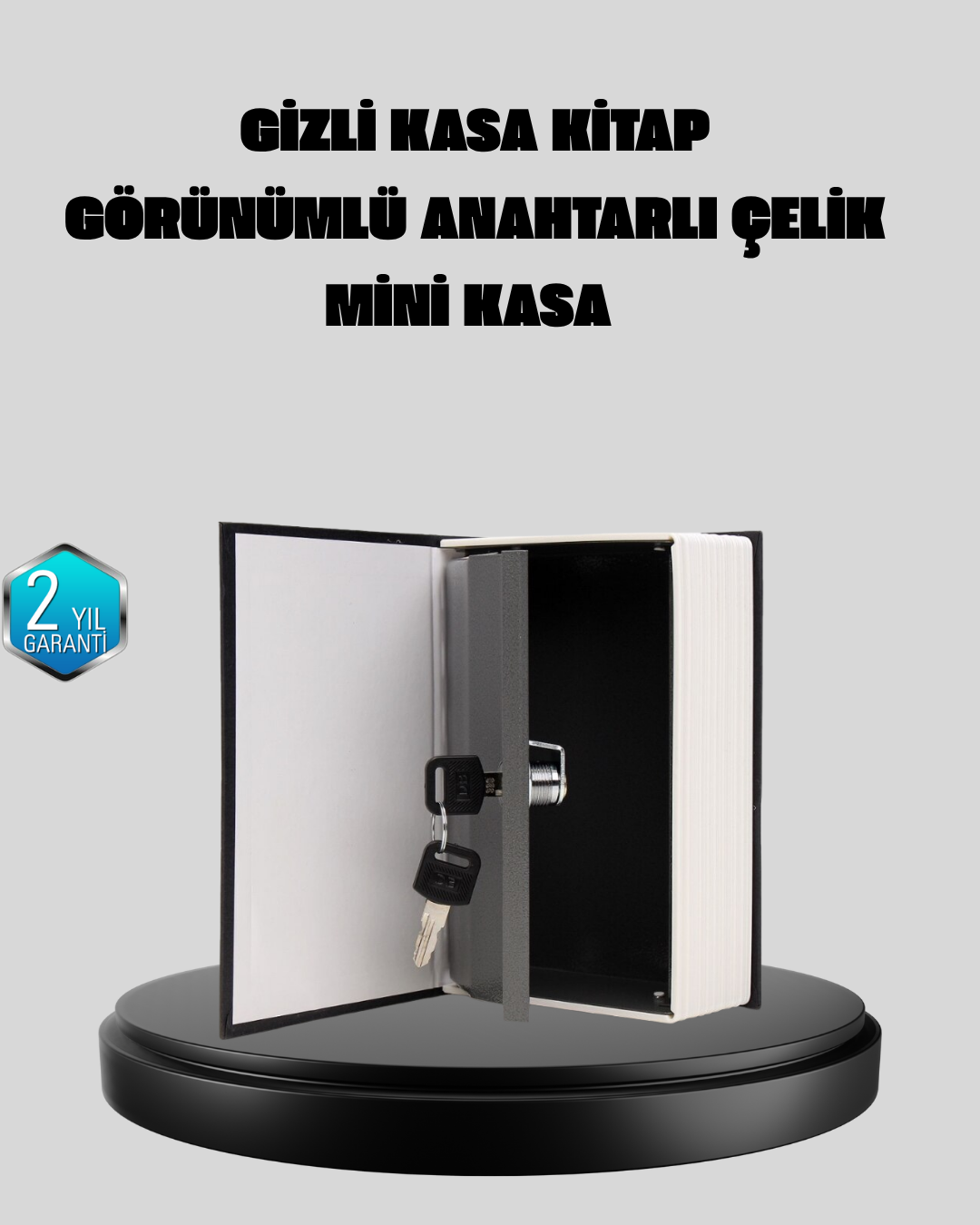 Anahtarlı Gizli Kitap Kasa – Metal İç Yapı, Kamuflajlı Sözlük Tasarım - Lisinya