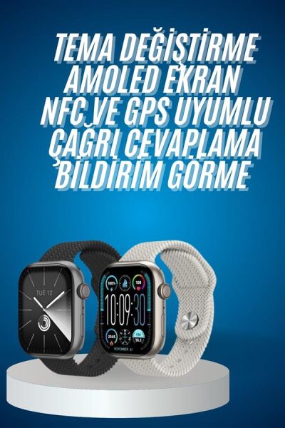Akıllı Kol Saat Amoled Ekran Android ve İOS Uyumlu Arama Konuşma - Lisinya